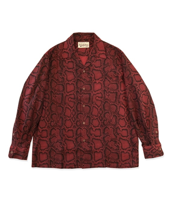 HAWAIIAN SHIRT L/S (TYPE-3) ＜PYTHON＞【RED】