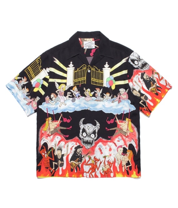 NECK FACE / HAWAIIAN SHIRT S/S【BLACK】