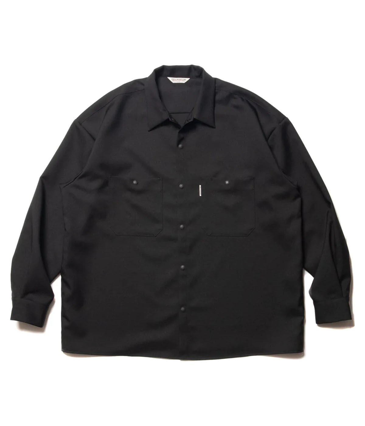 Polyester Twill Work L/S Shirt【BLACK】｜COOTIE PRODUCTIONS