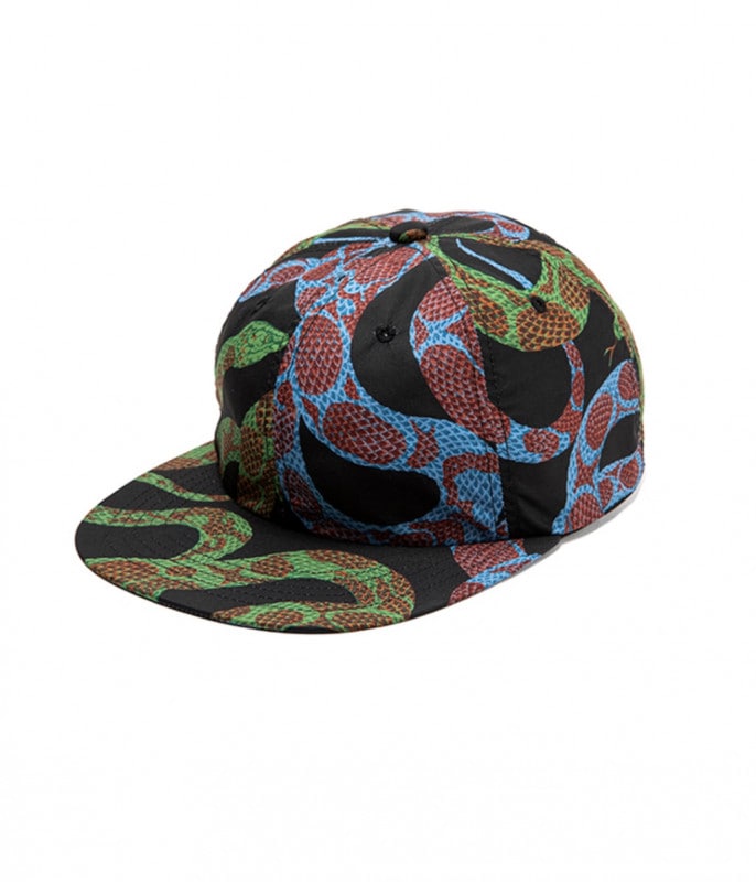 ALLOVER SNAKE PATTERN SOLID CAP【BLACK】
