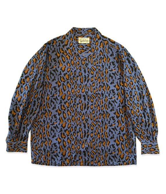 HAWAIIAN SHIRT L/S (TYPE-2) -LEOPARD-【BLUE】｜WACKO MARIA  