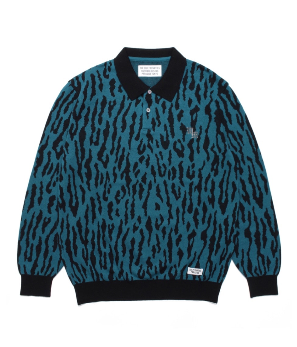WACKO MARIA ワコマリア　レオパード柄ニット\"Blue\" WACKO MARIA (ワコマリア) LEOPARD HEAVY MOHAIR CARDIGAN