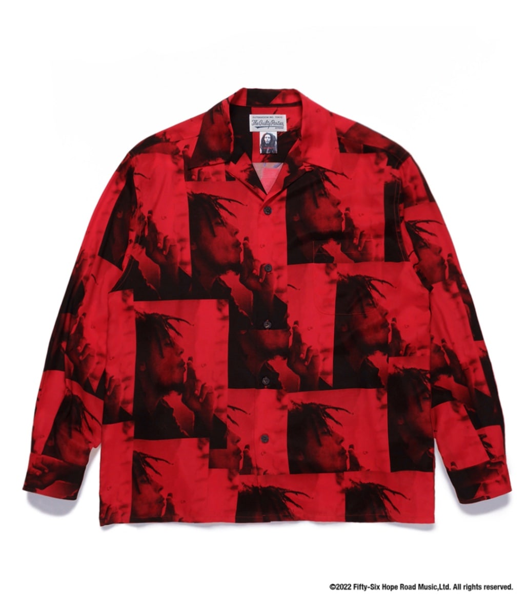BOB MARLEY / HAWAIIAN SHIRT L/S (TYPE-1)【RED】｜WACKO MARIA