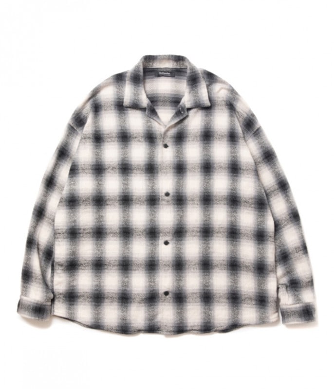 OPEN COLLAR OMBRE SHIRTS【BLACK】