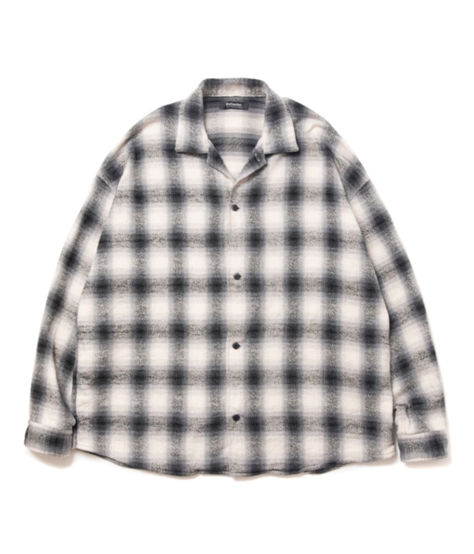 OPEN COLLAR OMBRE SHIRTS【BLACK】｜ROTTWEILER｜MELTING POT（正規