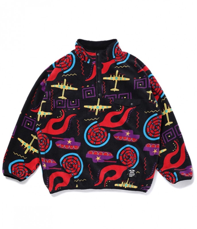 90'S PRINTED FLEECE【BLACK】
