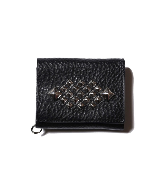 STUDS LEATHER MINI WALLET【BLACK】