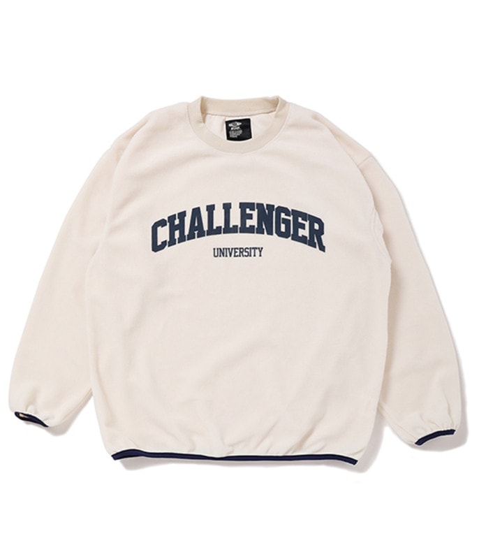 COLLEGE LOGO C/N FLEECE【IVORY】