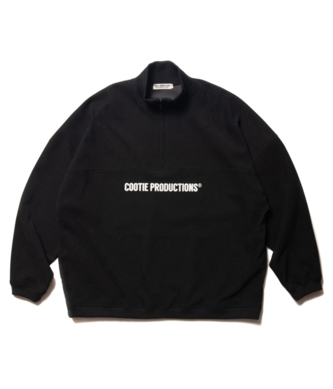 Polyester Velour Half Zip L/S Tee【BLACK】