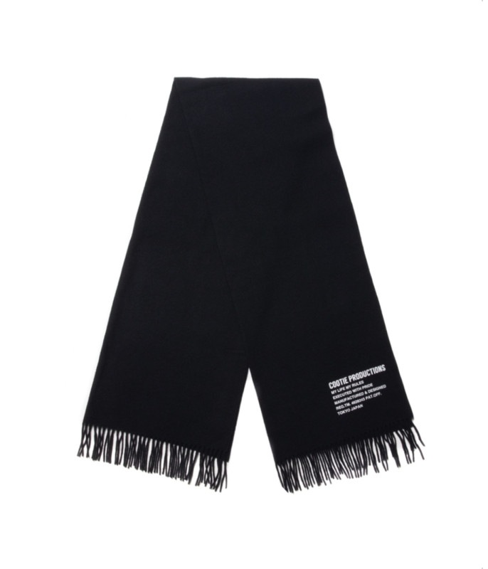 Wide Wool Stole【BLACK】