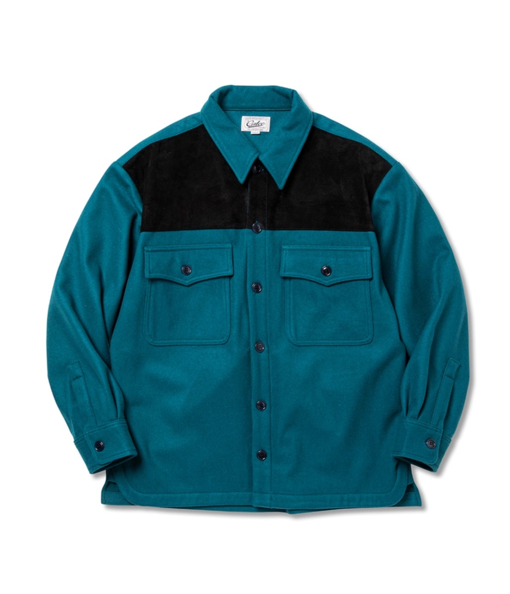 M/S OVER SHILHOUETTE SHIRT JACKET【BLUE】