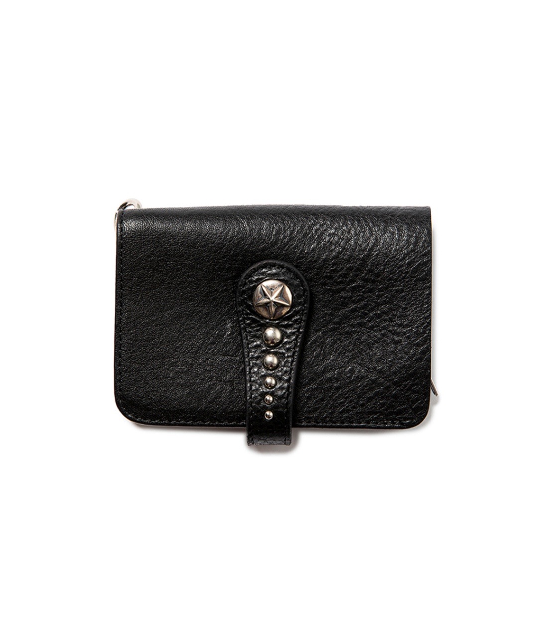 最初の  SILVER STAR CONCHO STRAP LEATHER WALLET【BLACK】｜CALEE 小物