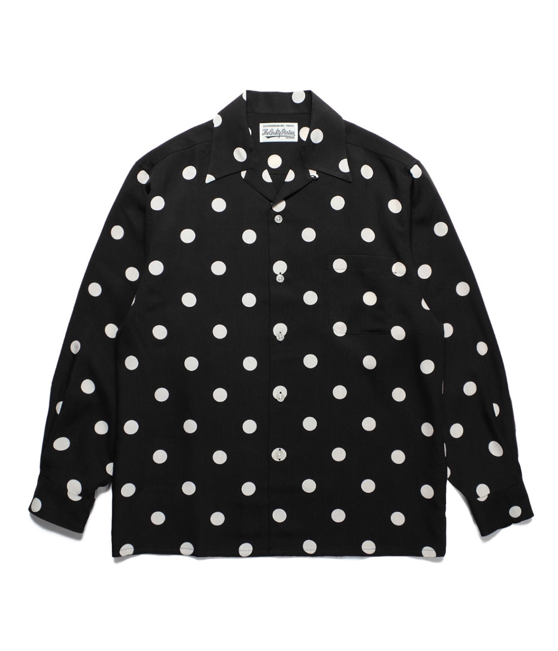 DOTS OPEN COLLAR SHIRT【BLACK】｜WACKO MARIA｜MELTING POT（正規