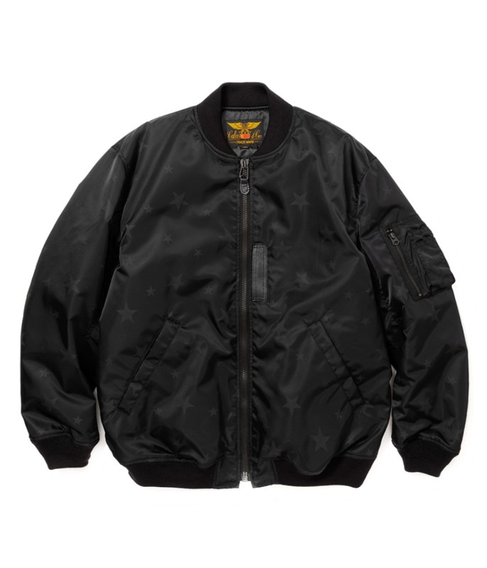 ALLOVER STAR PATTERN MA-1 TYPE FLIGHT JACKET【BLACK 】
