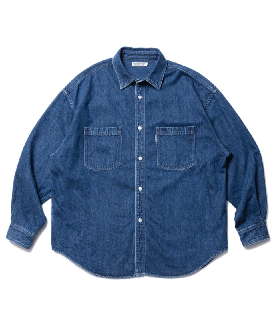 COOTIE 21SS/デニムワークシャツ/半袖シャツ/M/デニム/IDG COOTIE(クーティー) / 21SS/デニムワークシャツ/半袖シャツ/M