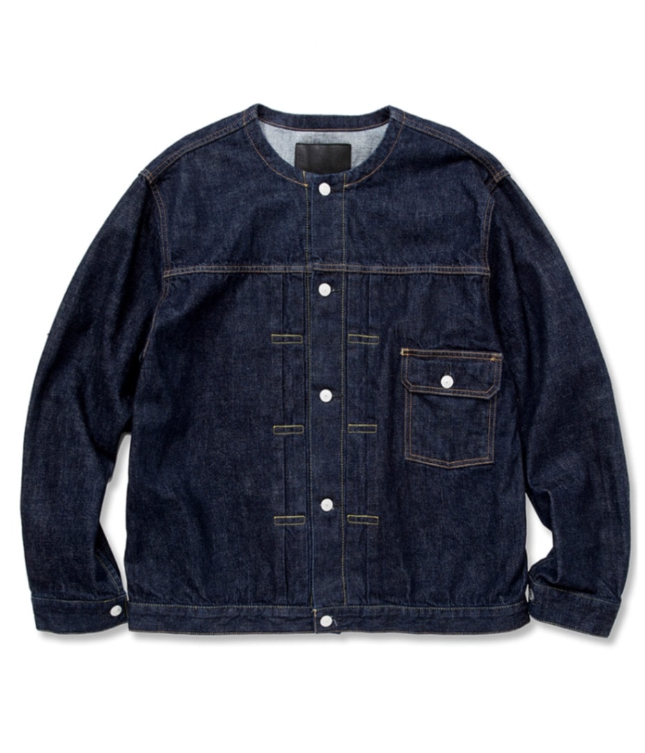 1st TYPE NO COLLAR DENIM JACKET -one wash-【INDIGO BLUE 】