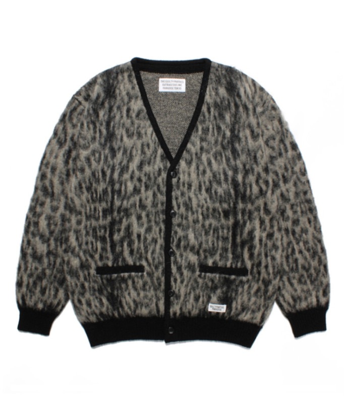 LEOPARD MOHAIR CARDIGAN【GRAY】