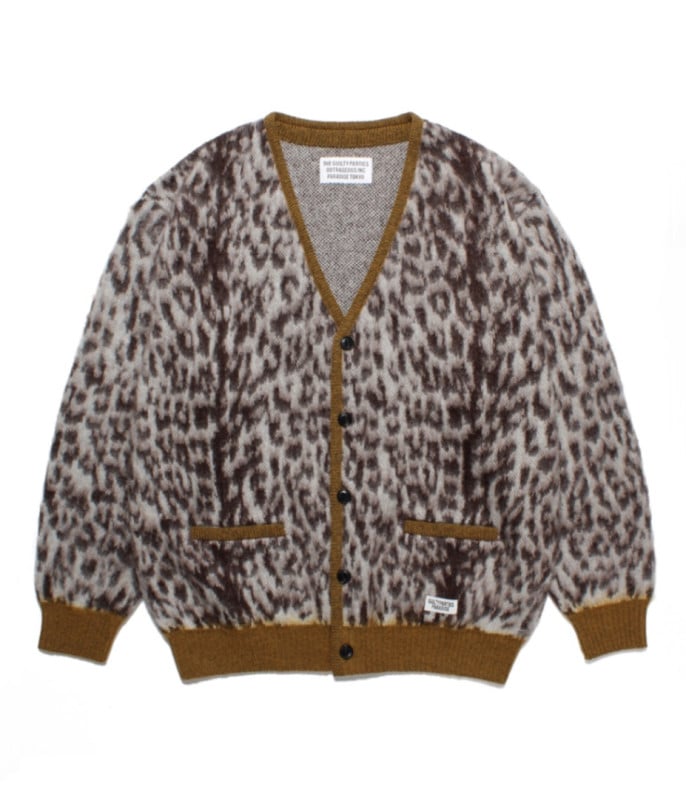 LEOPARD MOHAIR CARDIGAN【WHITE】