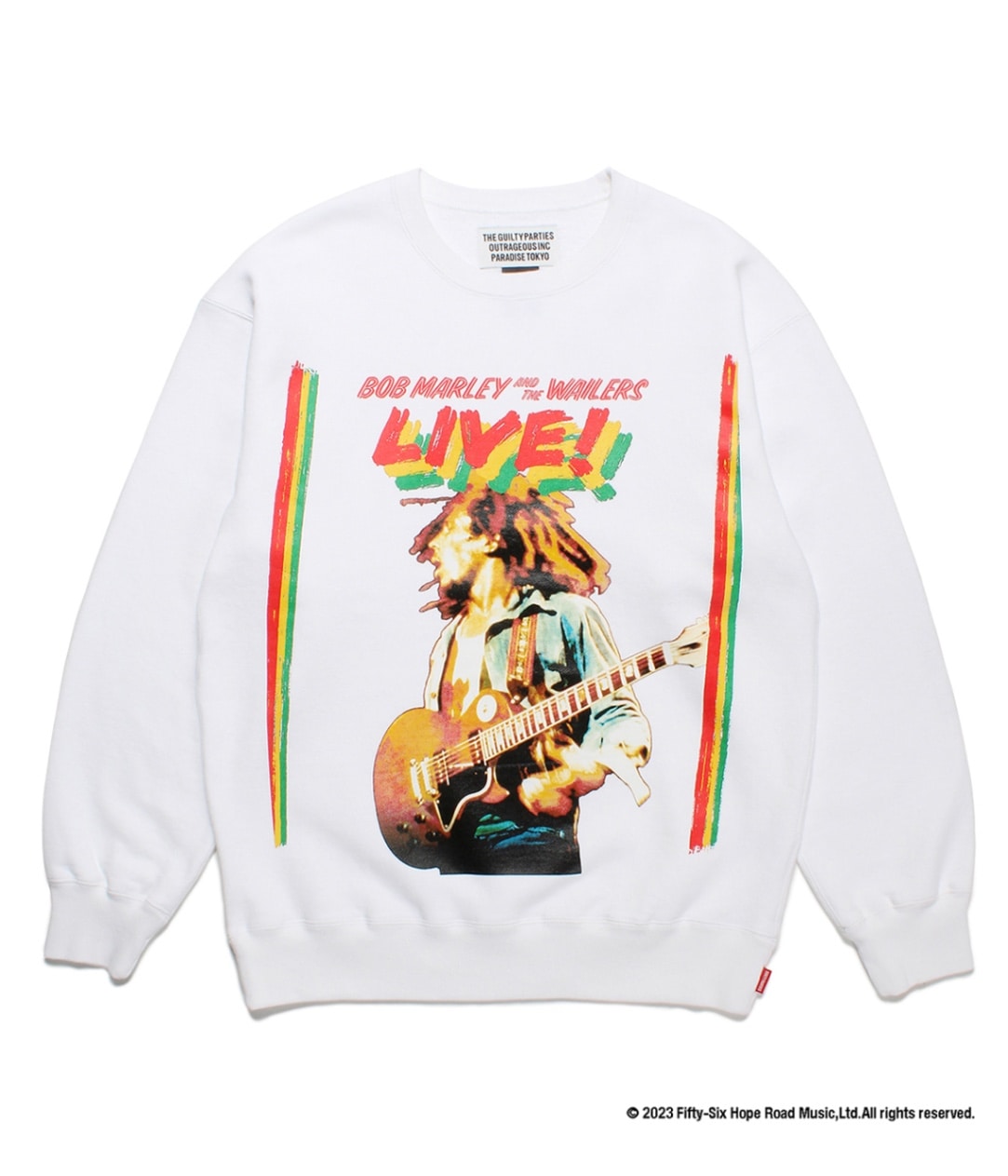 BOB MARLEY / MIDDLE WEIGHT CREW NECK SWEAT SHIRT【WHITE】｜WACKO