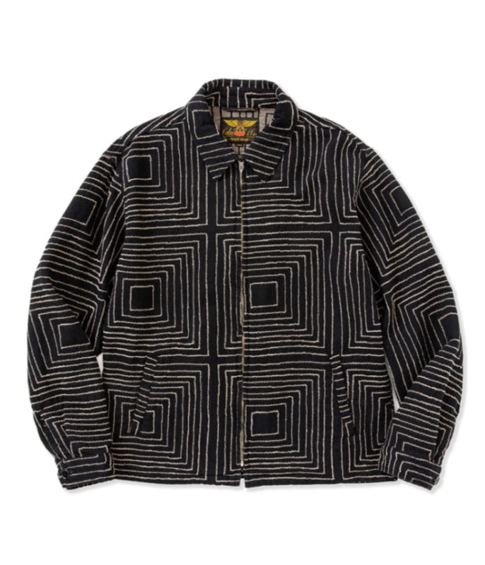 SQUARE JACQUARD DENIM SWING TOP【BLACK】