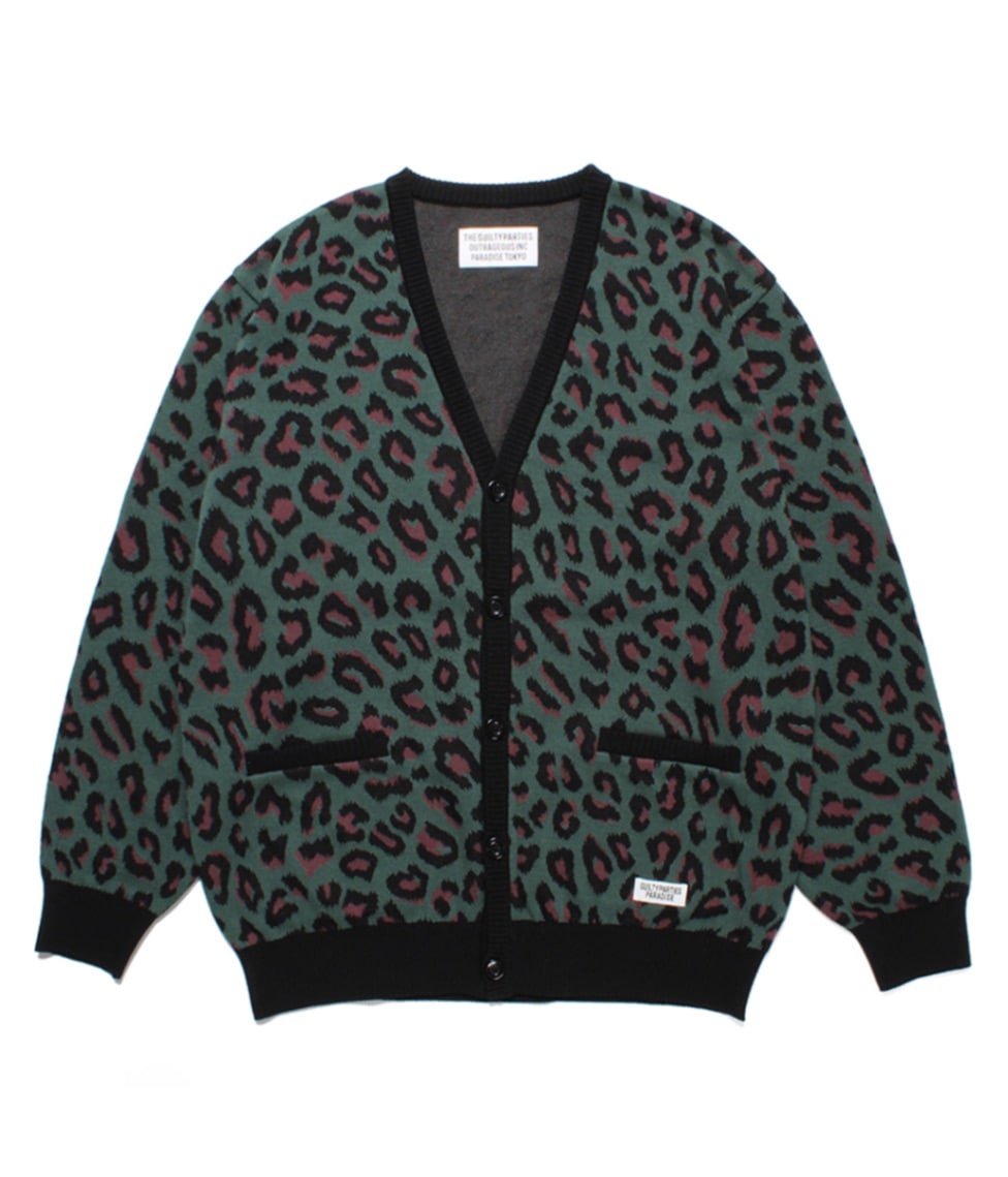 LEOPARD JACQUARD CARDIGAN【GREEN】｜WACKO MARIA｜MELTING POT（正規