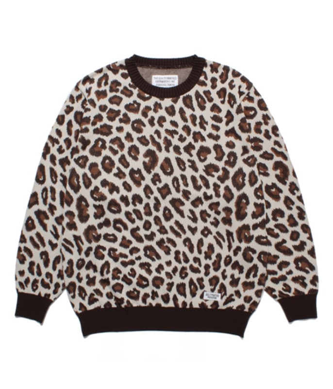 LEOPARD JACQUARD SWEATER【WHITE】