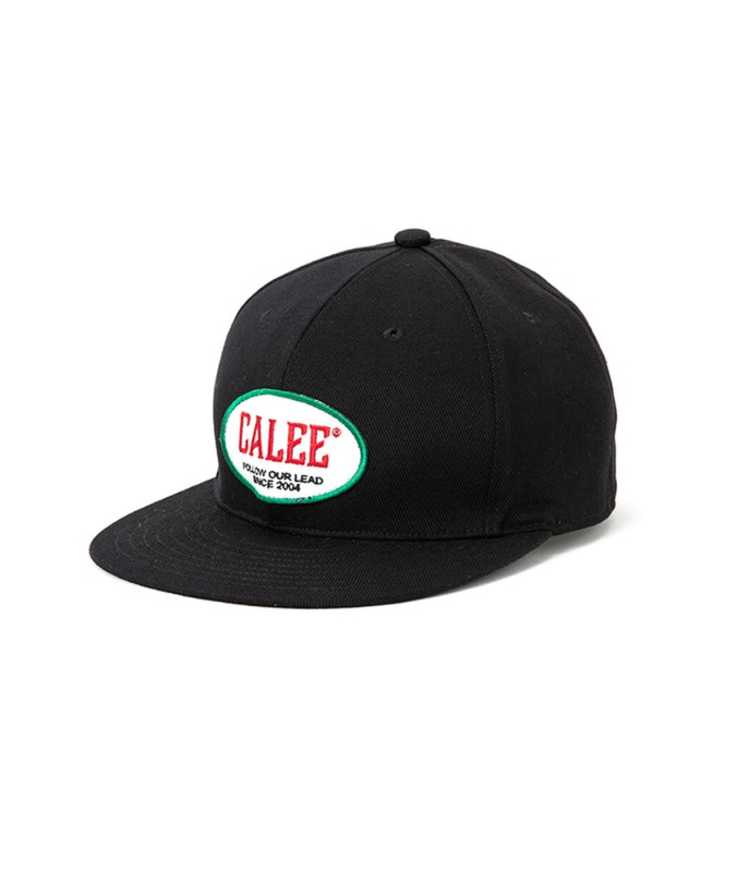 CALEE LOGO CLASSIC WAPPEN TWILL CAP【BLACK/GREEN】