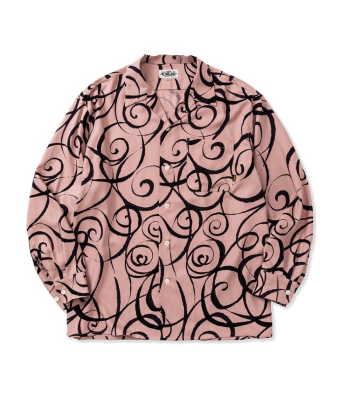 ORIGINAL RIBBON PATTERN AMUNZEN CLOTH L/S SHIRT【PINK】