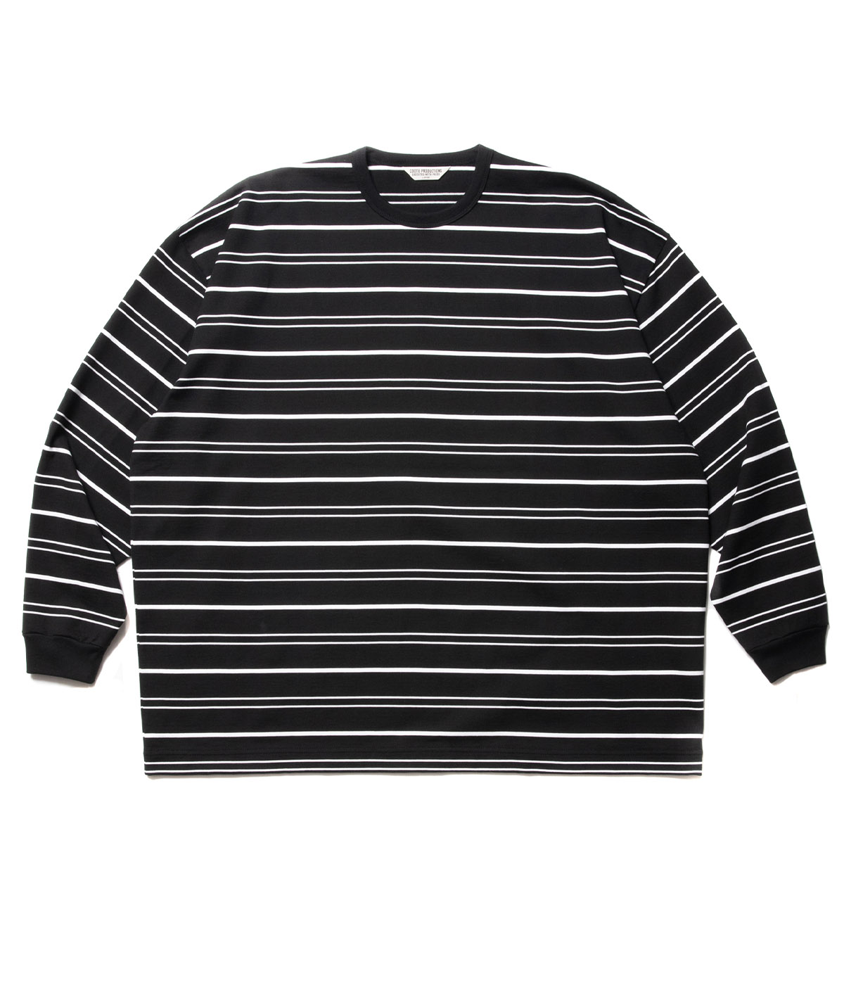 Supima Border Oversized L/S Tee【BLACK】