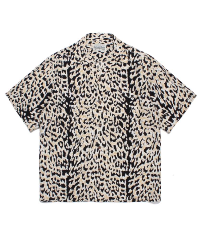 HAWAIIAN SHIRT S/S (TYPE-6) -LEOPARD-【BEIGE】