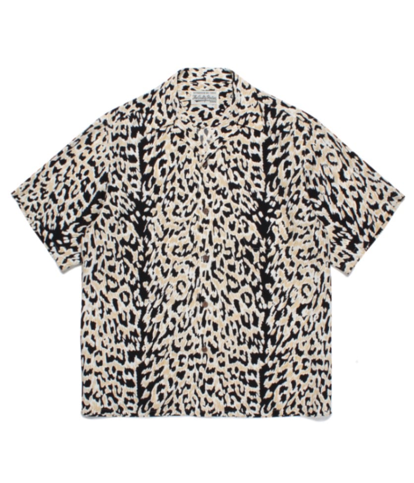 HAWAIIAN SHIRT S/S (TYPE-6) -LEOPARD-【BEIGE】