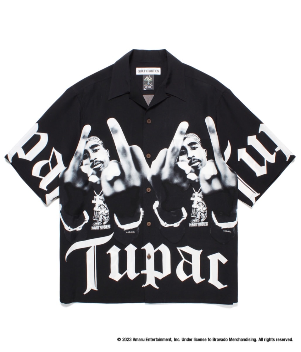 L】WACKO MARIA 2PAC / HAWAIIAN SHIRTモノクロ
