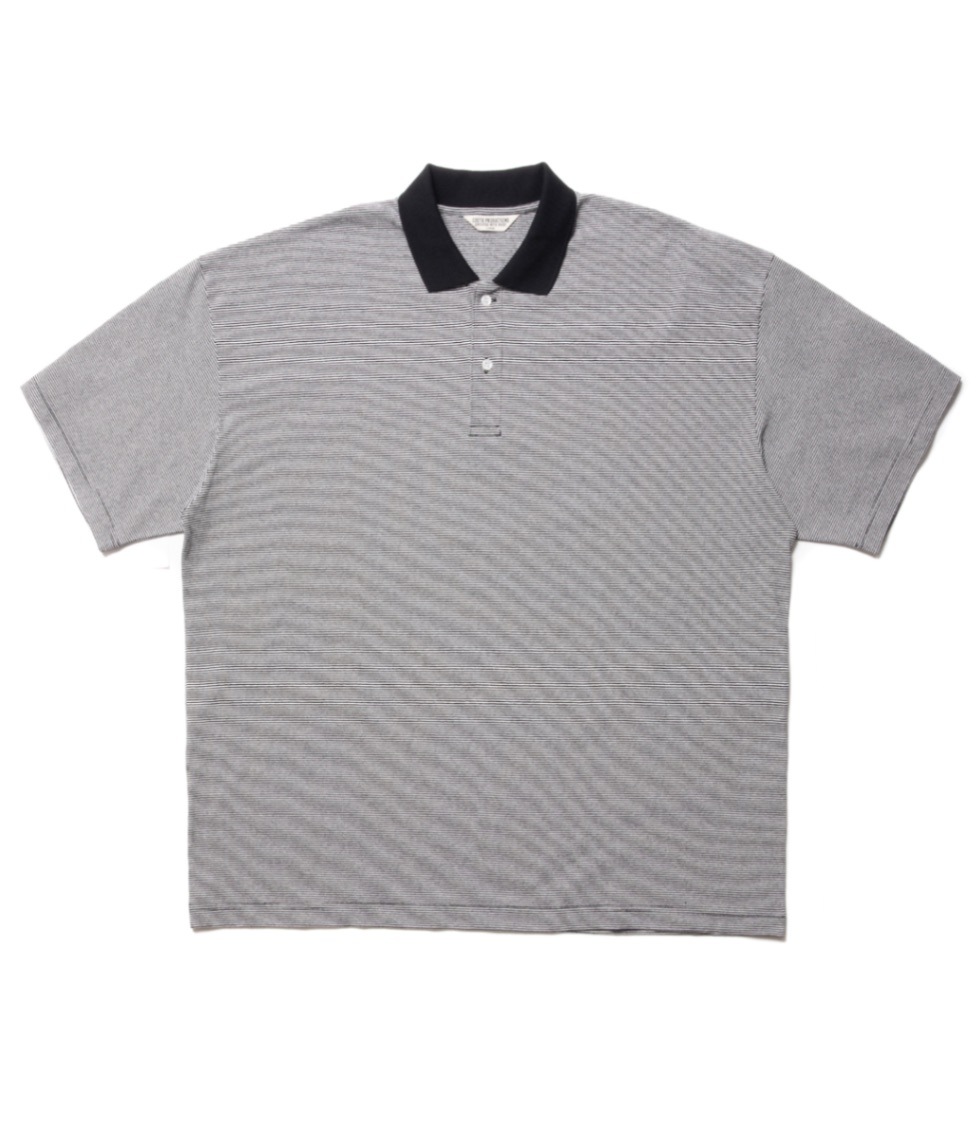 Open End Yarn Border S/S Polo【BLACK×WHITE】