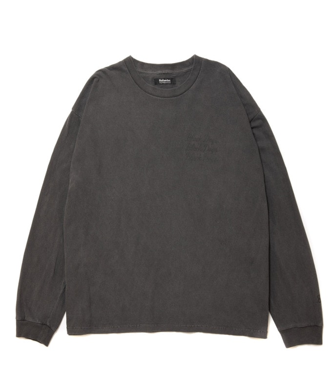 THREE LINE LS TEE【CHARCOAL】
