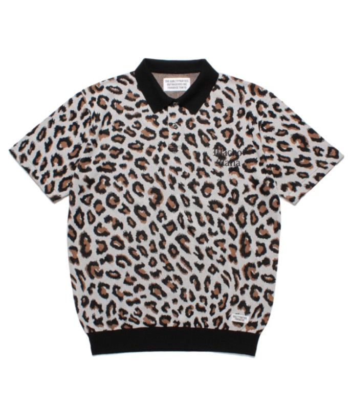 LEOPARD KNIT JACQUARD POLO SHIRT【IVORY】