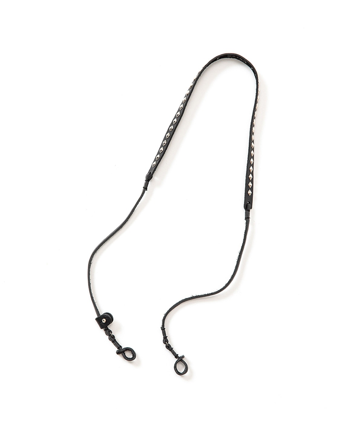 STUDS LEATHER GLASS CORD【BLACK】