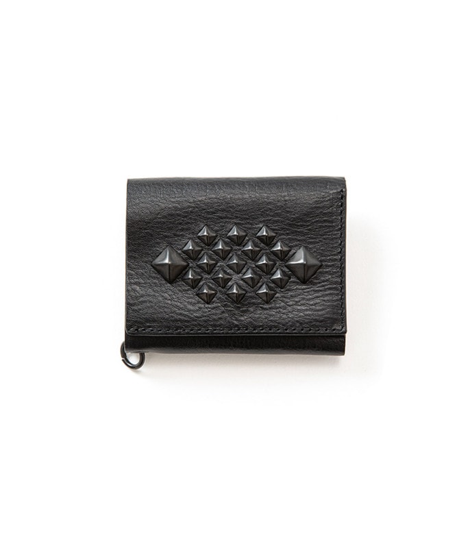 BLACK STUDS LEATHER MULTI WALLET【BLACK】