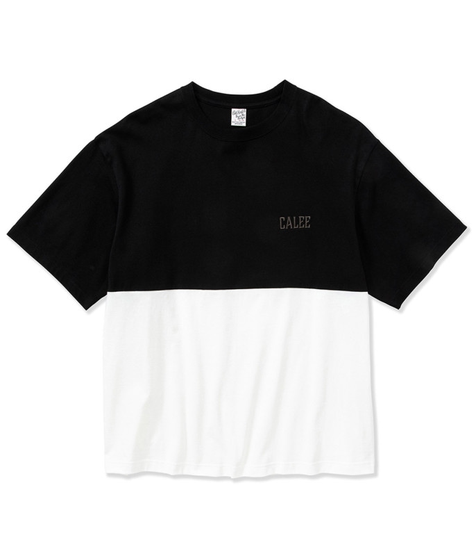 DROPSHOULDER LOGO EMBROIDERY T-SHIRT -CONTRAST-【2 Colors Available】