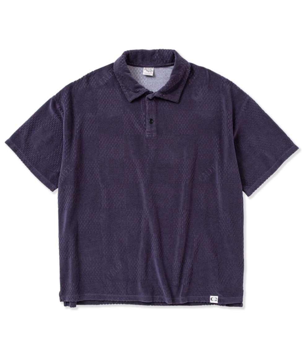DROP SHOLDER PILE JACQUARD S/S POLO【2 Colors Available】