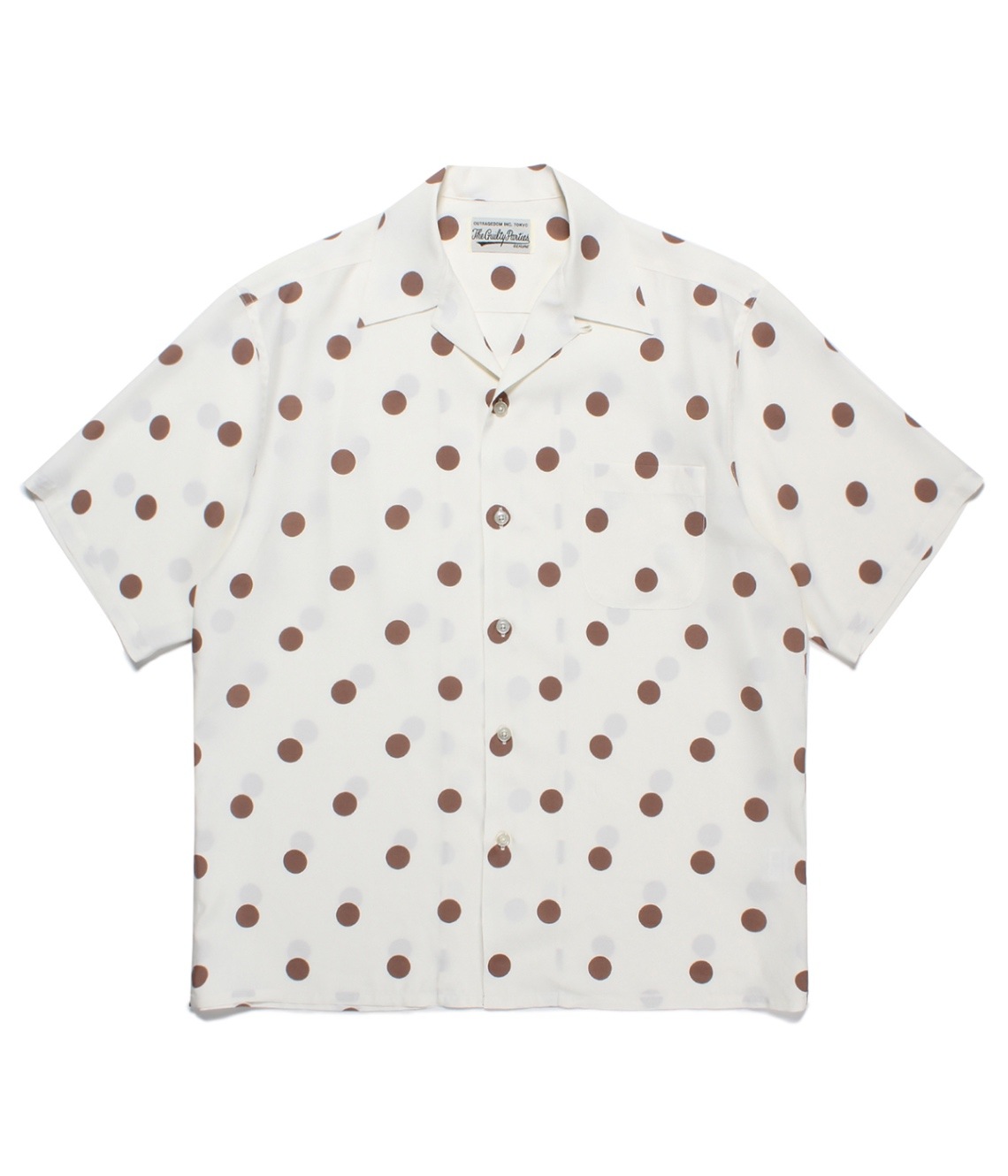 DOTS OPEN COLLAR SHIRT【WHITE】