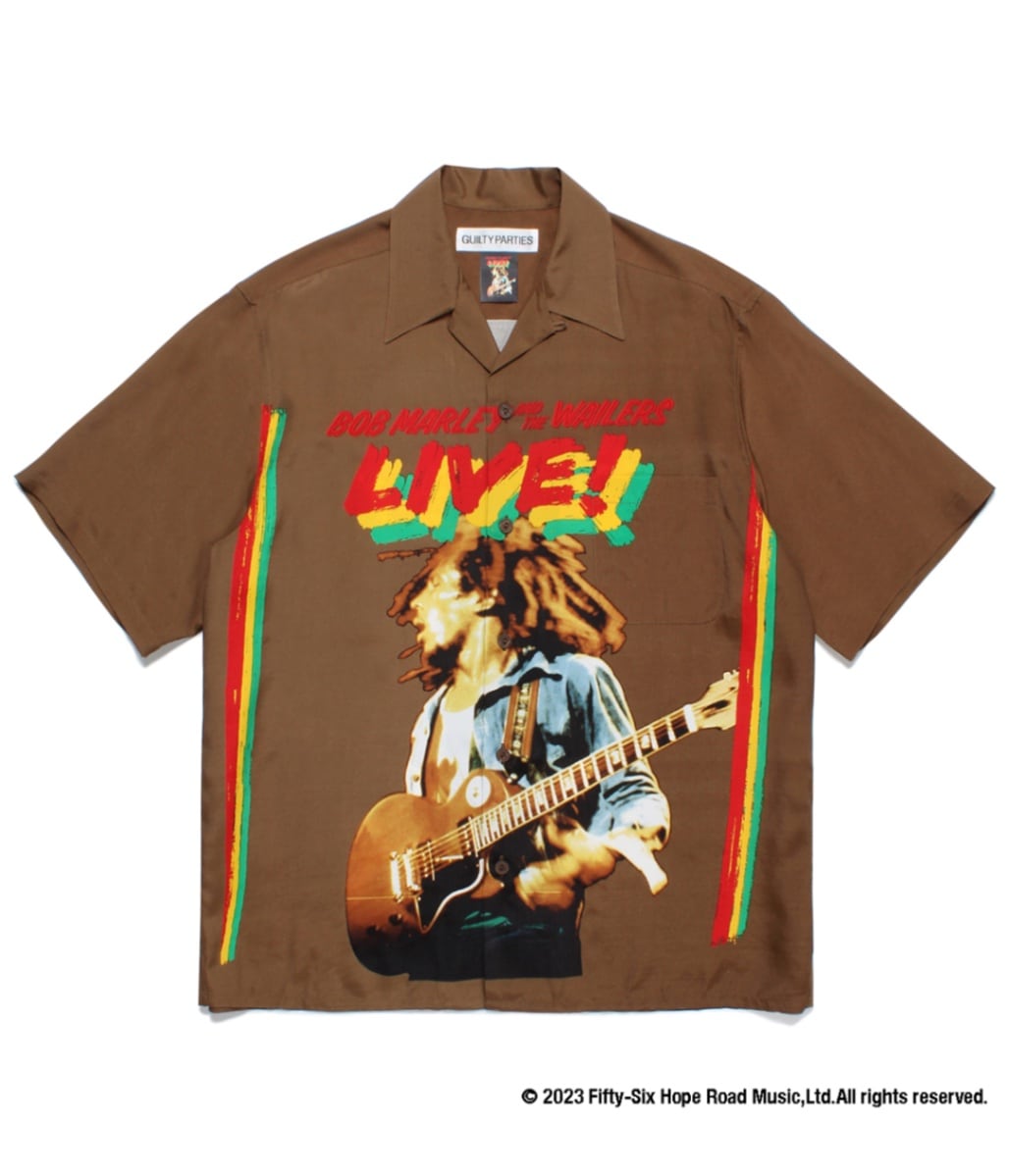 BOB MARLEY / HAWAIIAN SHIRT【BROWN】｜WACKO MARIA｜MELTING POT
