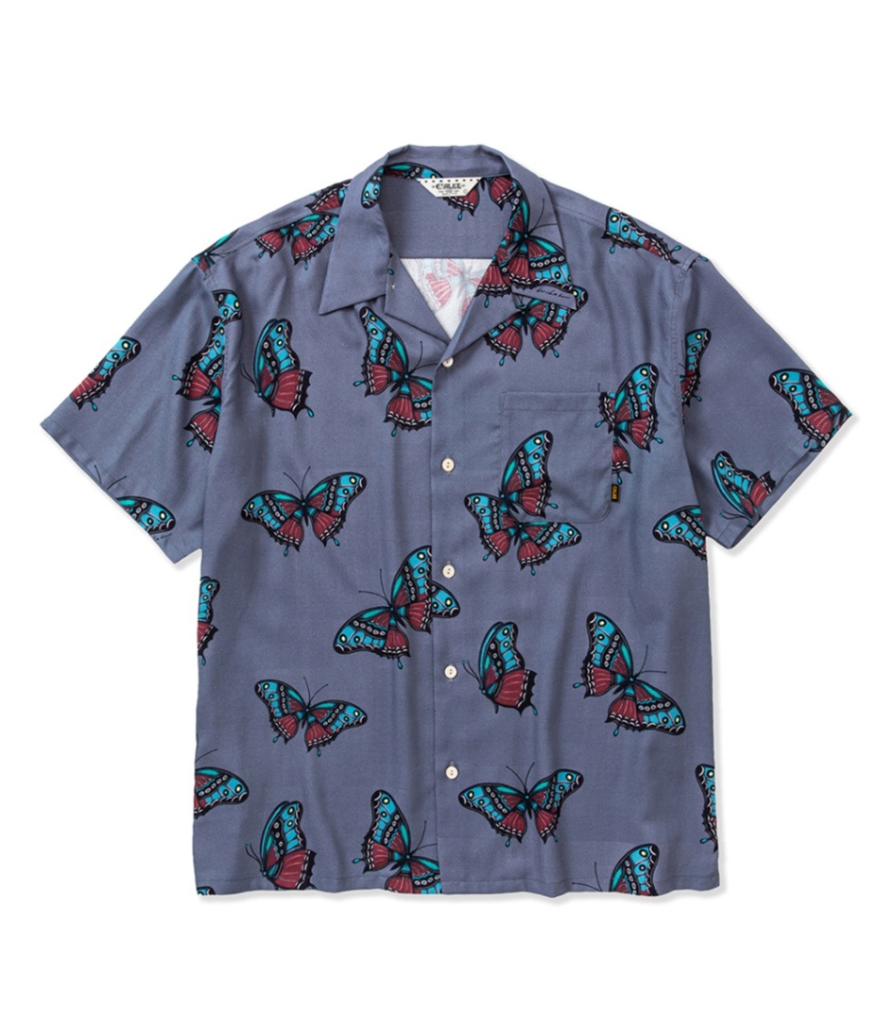 MIHO MURAKAMI CL BUTTERFLY PATTERN S/S SHIRT【BLUE】｜CALEE