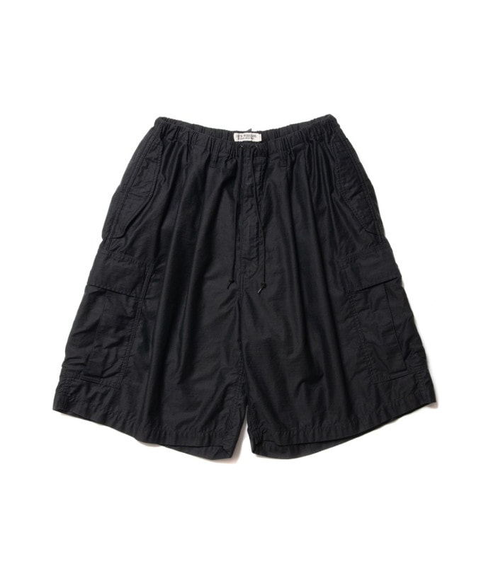 Back Satin Error Fit Cargo Easy Shorts【BLACK】