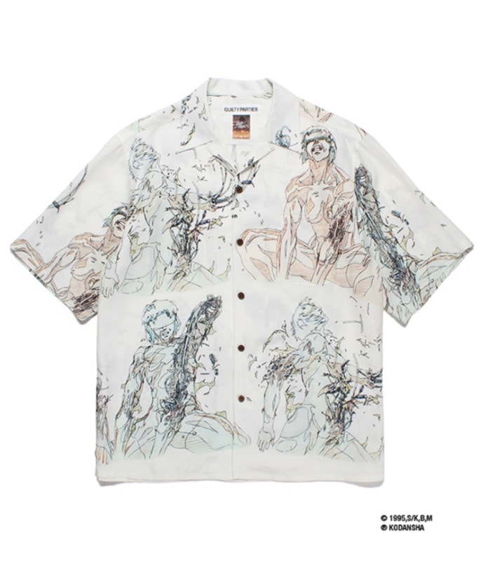 GHOST IN THE SHELL / 攻殻機動隊 / HAWAIIAN SHIRT (TYPE-5)【WHITE】