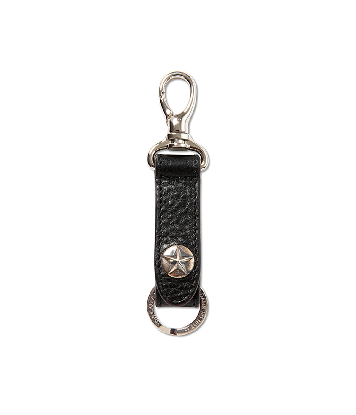 SILVER STAR CONCHO LEATHER KEY RING【BLACK】｜CALEE｜MELTING POT