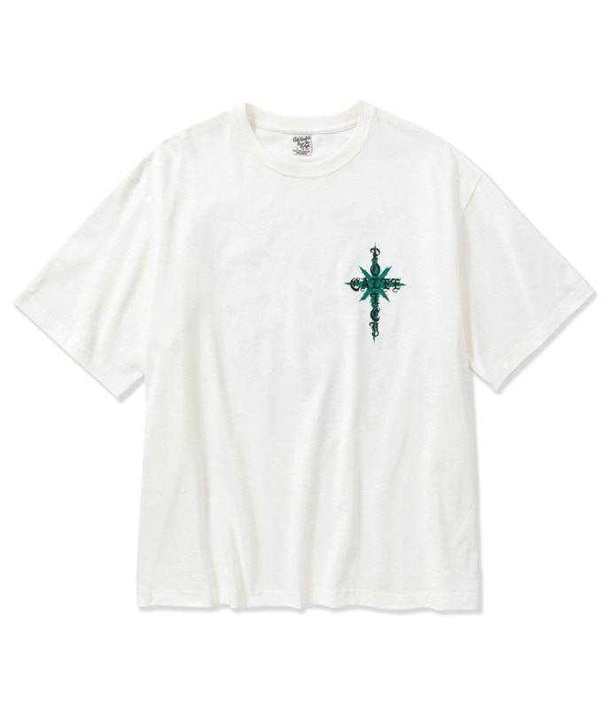 DROP SHOULDER COUNTERSIGN SNAKE T-SHIRT【WHITE】