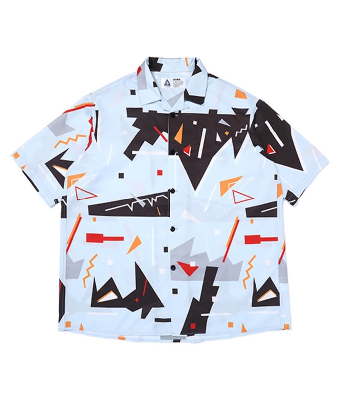 S/S 80'S PRINTED SHIRT【LT BLUE】