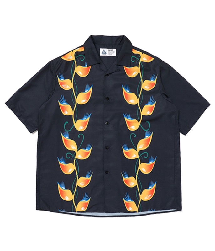 S/S FLAME LEAF SHIRT【BLACK】