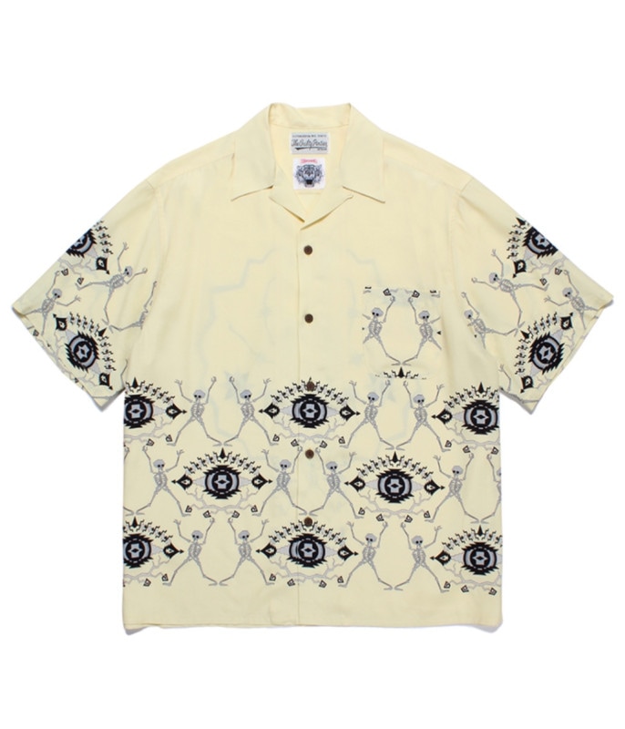 WOLF'S HEAD / S/S HAWAIIAN SHIRT (TYPE-5)【YELLOW】