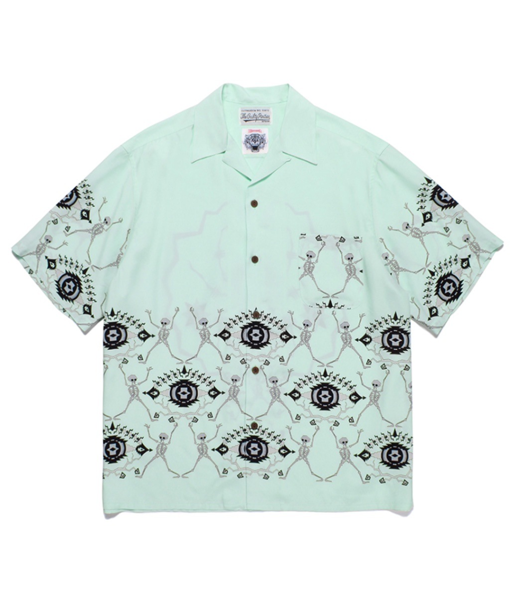 WOLF'S HEAD / S/S HAWAIIAN SHIRT (TYPE-5)【MINT】｜WACKO